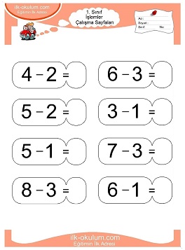 Çocuklar İçin toplam işlemi yaprak testleri 